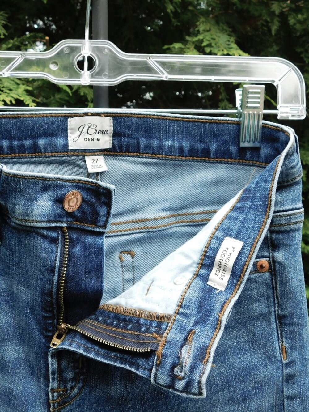 J. Crew 9" High Rise Toothpick Skinny Jeans Sz-27 - Picture 2 of 3